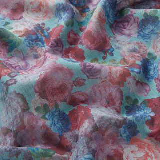 Katoenmix voile rozen – blauw, 