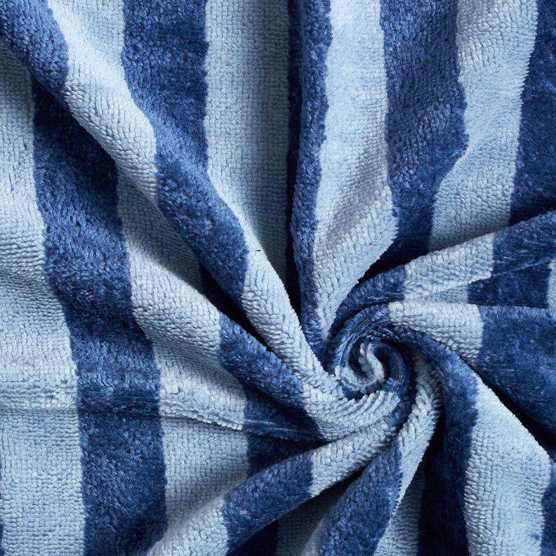 Badstof Bamboe Blokstrepen – lichtblauw/marineblauw, image number 4