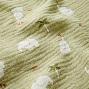 Mousseline/dubbel gehaakte stoffen Babyolifanten – pistache, 