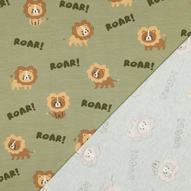 Katoenjersey Leeuw | Poppy Fabrics – pistache/reekalf, image number 4