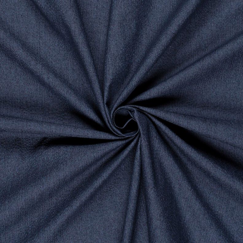 Denim katoenmix seersucker – marineblauw,  image number 1