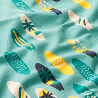 French Terry sommersweat retro surfplanken  | PETIT CITRON – mintgroen, 