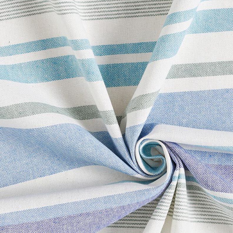 Decostof Half panama kleurrijke mix van strepen gerecycled – stralend blauw,  image number 3