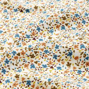 Katoenen stof Cretonne verspreide bloemen – lichtbeige/lichtbruin, 