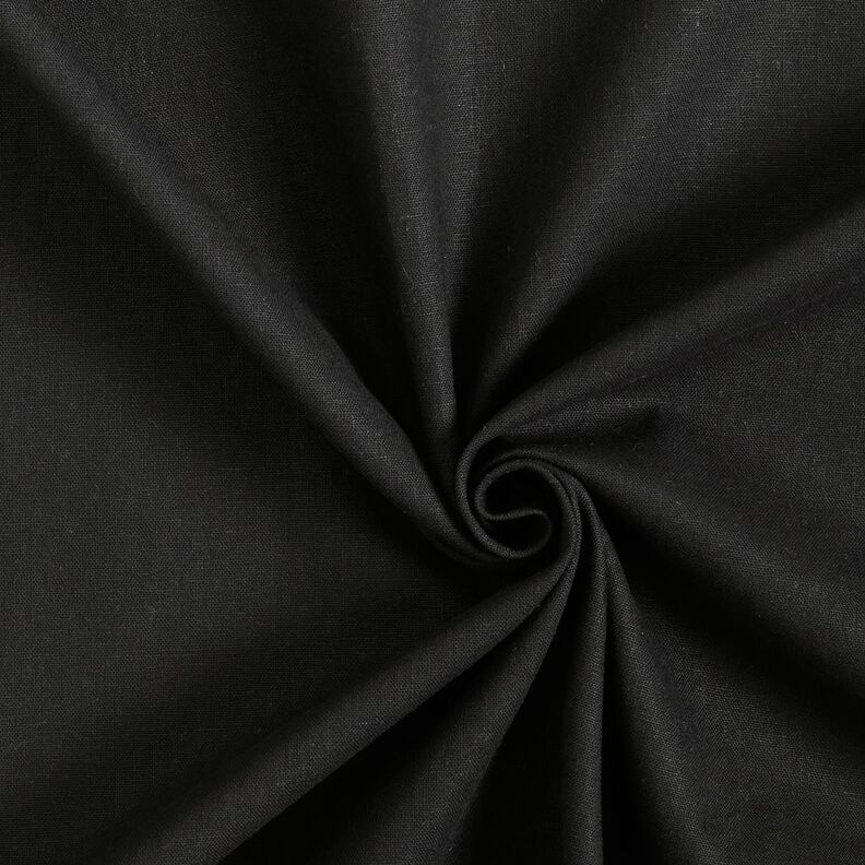 Gewassen linnen-katoenmix – zwart,  image number 1