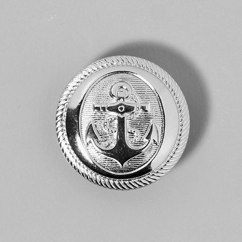 Metaalknoop Anker – zilver metalen,  image number 1