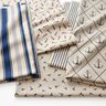 Decostof Half panama maritieme strepen – natuur/indigo,  thumbnail number 5