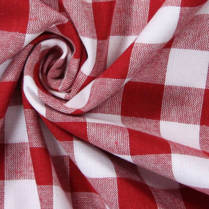 Katoenen stof Vichy ruit 1,7 cm – rood/wit,  image number 2