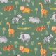 Katoenpopeline Jungledieren Digitaal printen – donkergroen,  thumbnail number 1