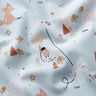 Katoenpopeline Dieren in het bos – babyblauw,  thumbnail number 2