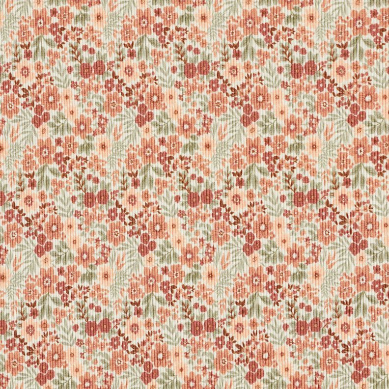 Ribjersey Bloemenweide – ecru,  image number 1