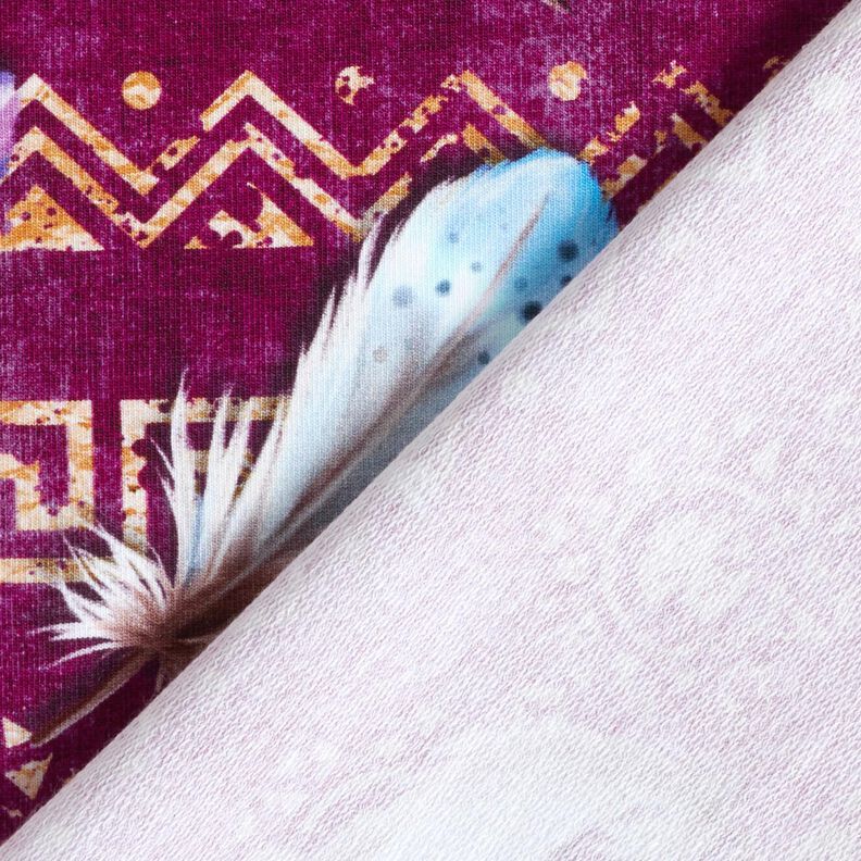 French Terry Boho veren | Glitzerpüppi – druif/kreeft, image number 4