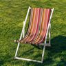 Outdoor Ligstoel stof Lengtestrepen 44 cm – karmijnrood/wit,  thumbnail number 4