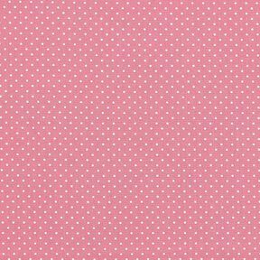 Katoenpopeline Kleine stippen – roze/wit, 