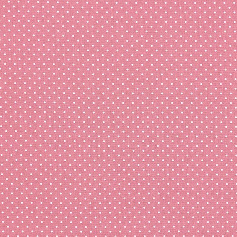 Katoenpopeline Kleine stippen – roze/wit,  image number 1