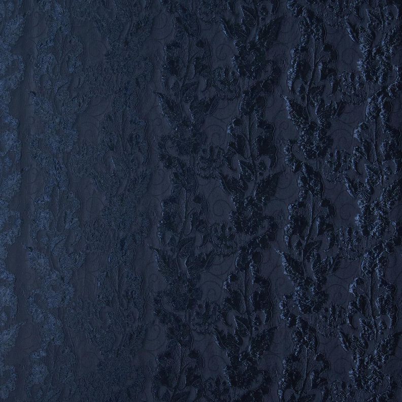 Kledingsjacquard Brokaat Bloemen – marineblauw,  image number 1