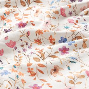 GOTS French Terry sommersweat Zee van gedroogde bloemen Digitaal printen – ivoor, 