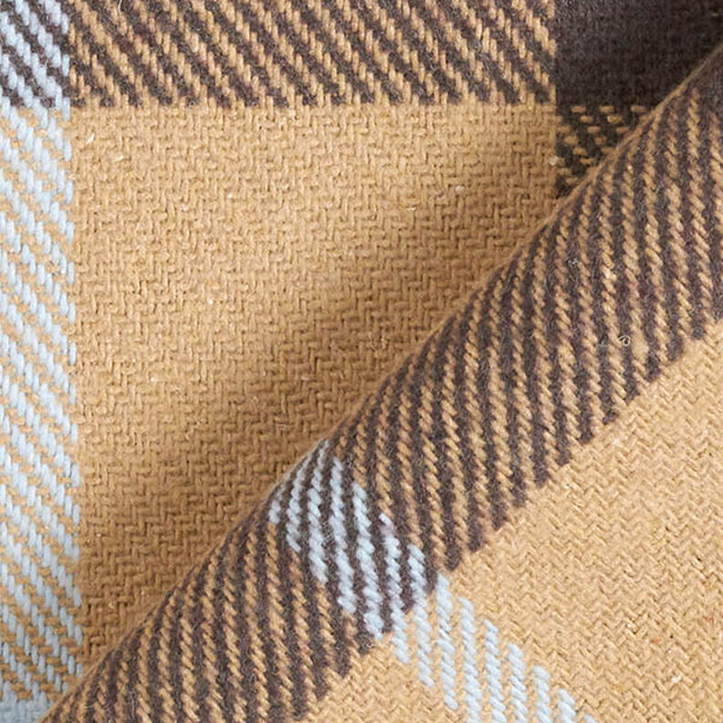 Mantelstof katoenmix grote ruit – beige, image number 4