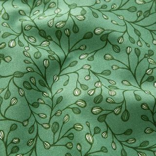 Decostof Half panama Kleine takken – groen, 
