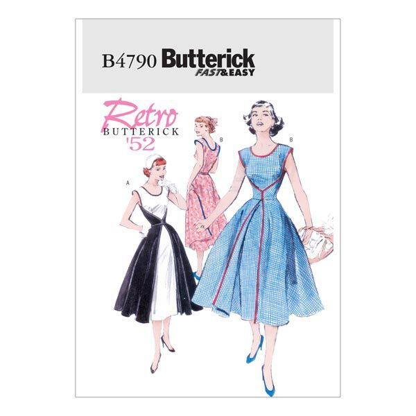 Vintage - jurk, Butterick 4790|34 - 40|42 - 46, image number 1
