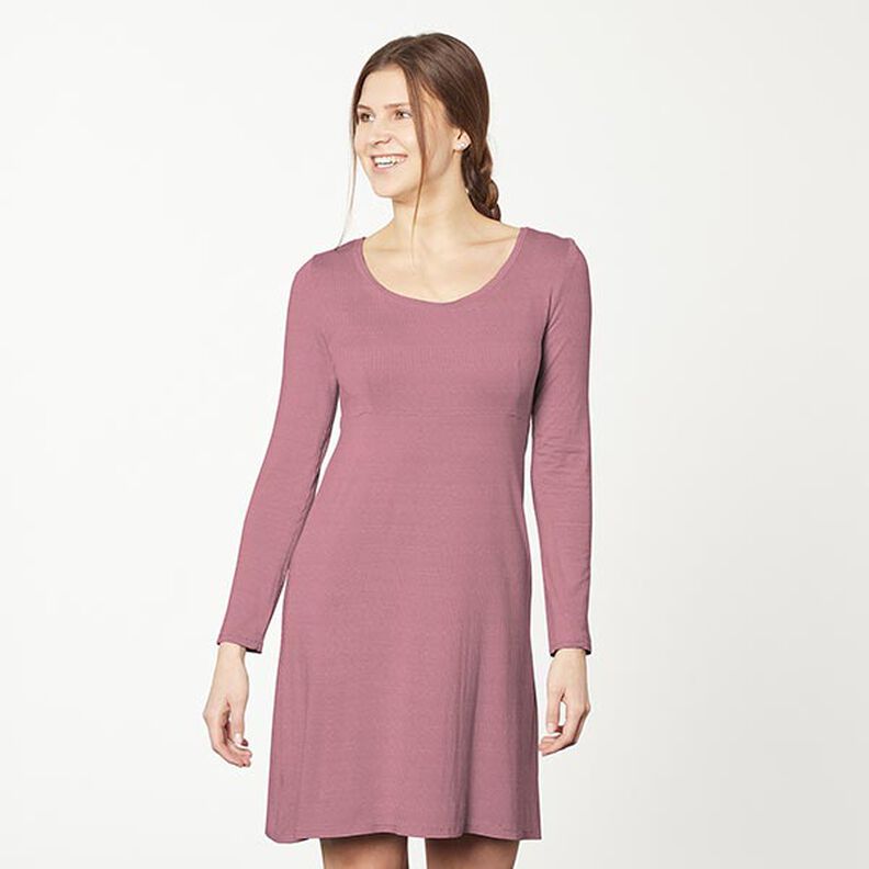 Katoenjersey medium effen – donker oudroze,  image number 6