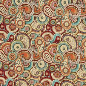 Decostof Gobelin abstracte paisley – lichtbeige/karmijnrood, 