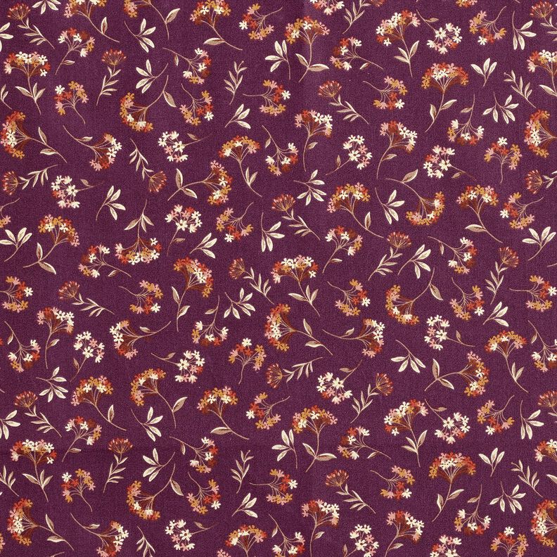 Katoenen stof Cretonne delicate bloemen – druif, image number 1