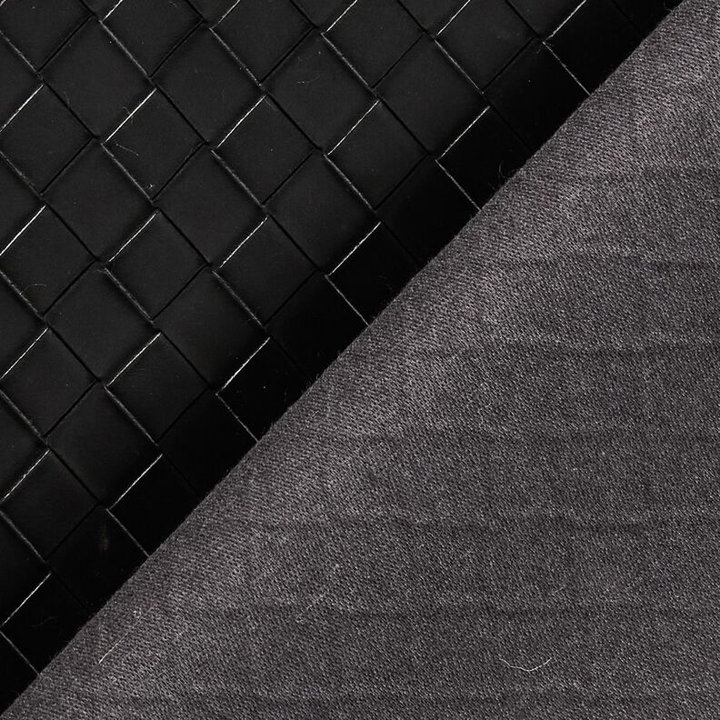 Imitatieleer gevlochten | Katia Fabrics – zwart,  image number 4