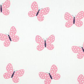 Sweatshirt geruwd Grote vlinders | Poppy Fabrics – ivoor/roze, 