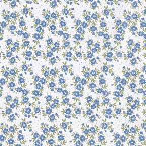 Katoenpopeline Bloemenzee – jeansblauw/wit, 