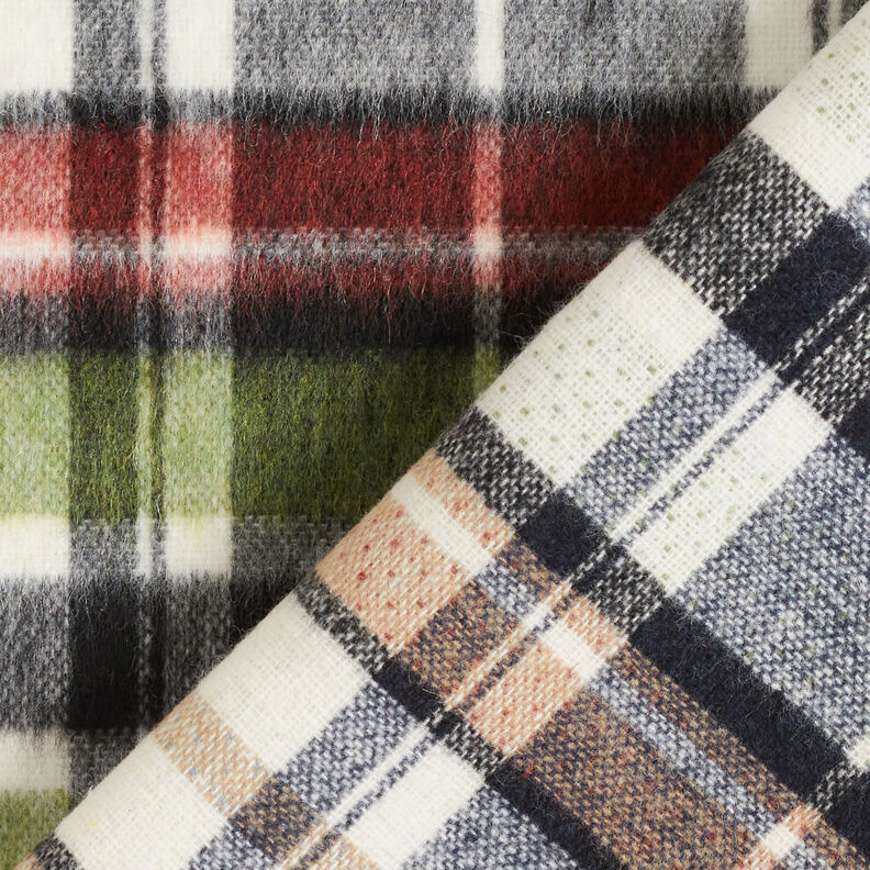 Jasstof dubbelzijdige tartan ruit – grijs/karmijnrood, image number 5
