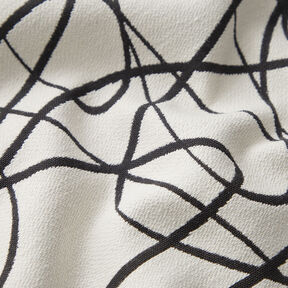 Decostof Jacquard abstracte lijnen – ivoor/zwart, 