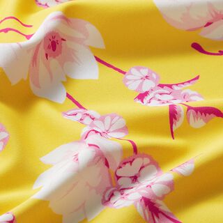 Badpakstof magnolia's – lichtgeel, 