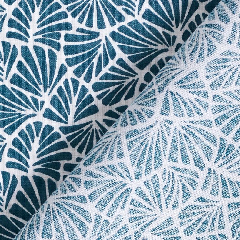 Gecoate katoen abstracte minibladeren – oceaanblauw/wit,  image number 5