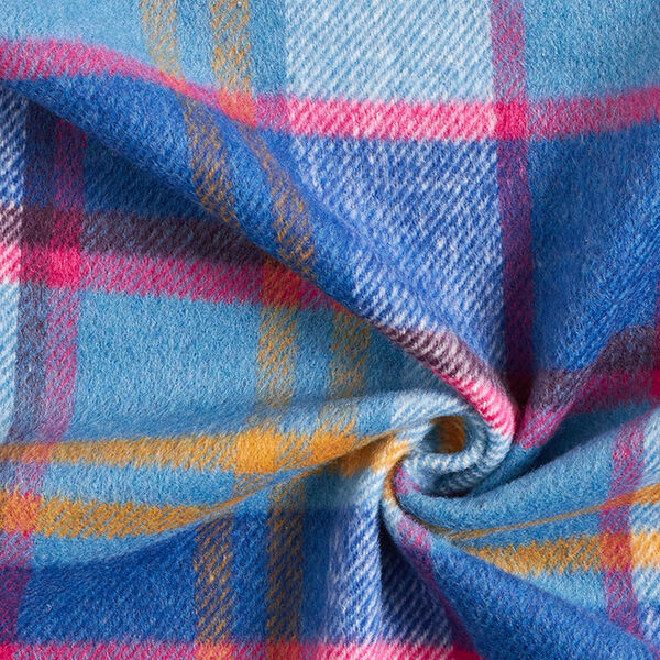 Mantelstof kleurrijke ruiten – indigo/jeansblauw, image number 3