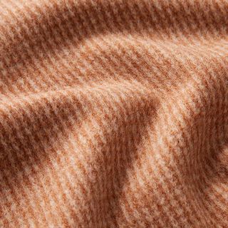 Opgeruwde  breijacquard kleine ruit – reekalf/wit, 