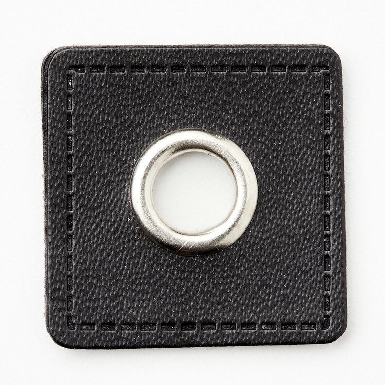Oogje [30 x 30 mm] – zwart/zilver metallic,  image number 1