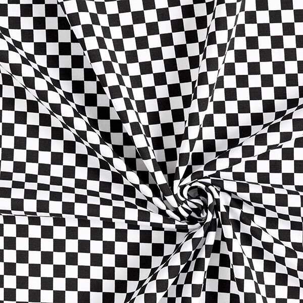 Katoenjersey Schaakbord [9 mm] – zwart/wit,  image number 3