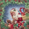 Panel Gobelin Kerstcadeau lurex – blauw/groen,  thumbnail number 1