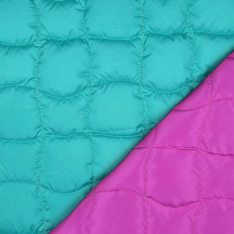 Doorgestikte stof golvende vierkanten – aquablauw/purper,  image number 4