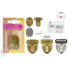 Gesp [ 3,2 x 3,7 cm ] – zilver metalen, 