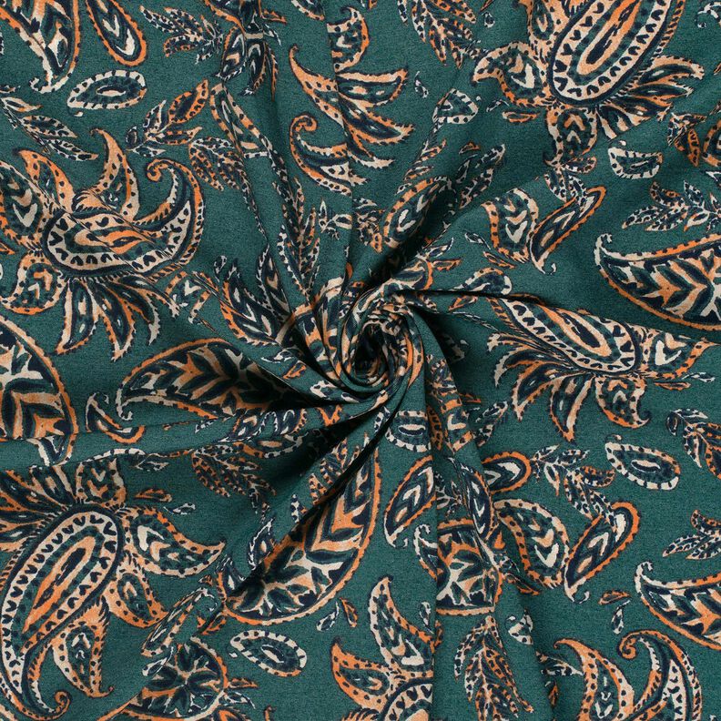 Romaniet jersey Paisley – blauwe spar/perzik sinaasappel, image number 3