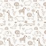 Katoenjersey getekende jungledieren – ivoor/chocolade,  thumbnail number 1