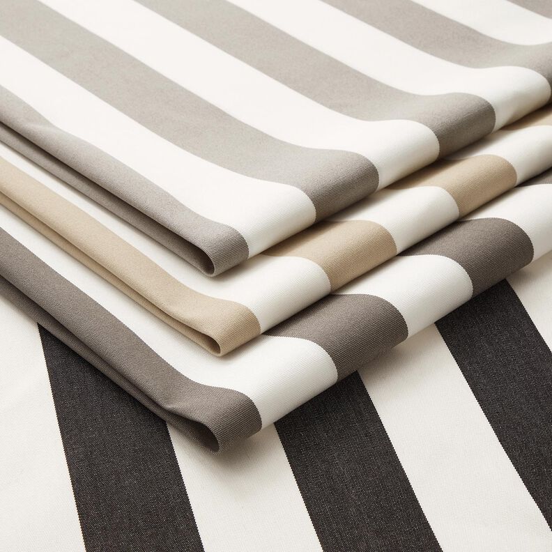 Outdoorstof Canvas Blokstrepen – donkerbeige/ivoor,  image number 5