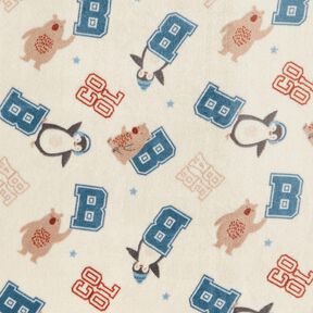Gezellige fleece Collegejas – lichtbeige/blauw, 