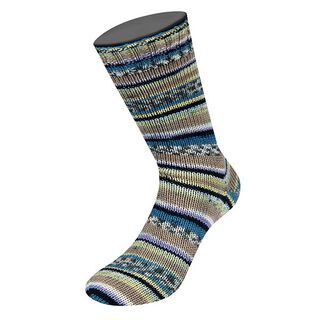 LANDLUST Sockenwolle „Bunte Bänder“, 100g | Lana Grossa – anemoon/blauw, 