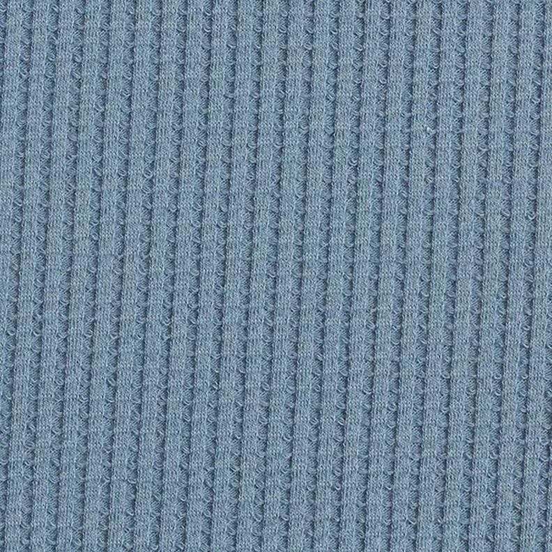Katoenen wafel jersey effen – jeansblauw,  image number 4