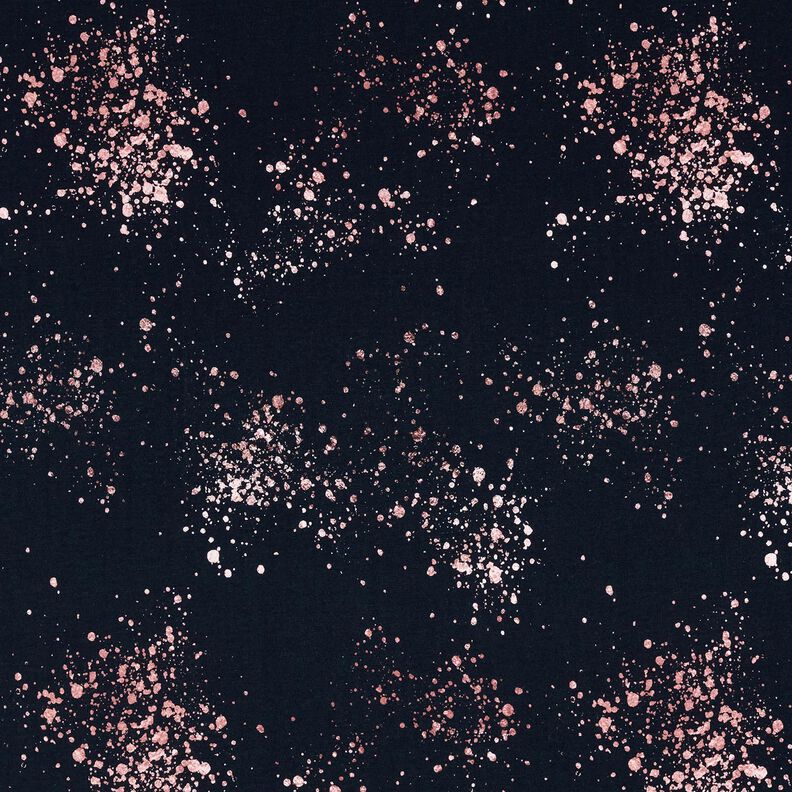 Katoenjersey Gouden vlekjes | Glitzerpüppi – zwart blauw/donker oudroze,  image number 1