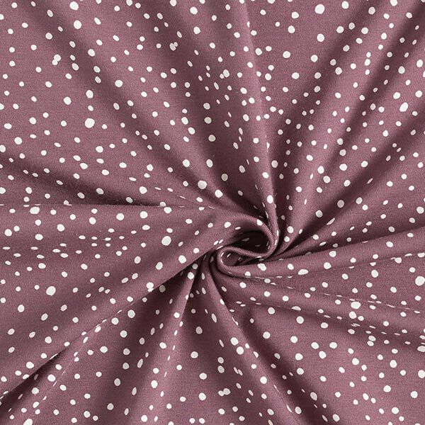 Katoenjersey onregelmatige punten – aubergine, image number 3