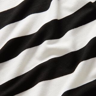Viscosejersey blokstrepen – zwart/wit, 